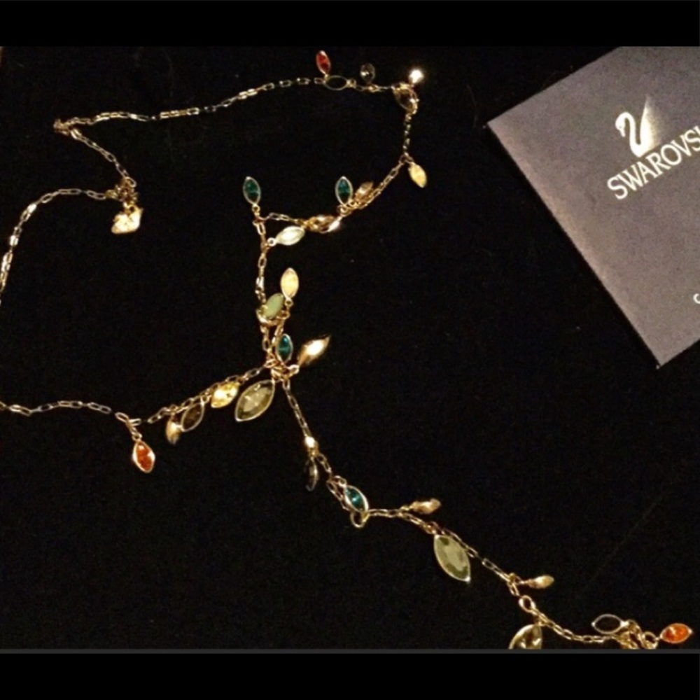 Swarovski retired multi color long necklace